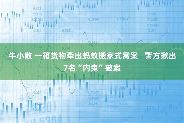 牛小散 一箱货物牵出蚂蚁搬家式窝案 警方揪出7名“内鬼”破案